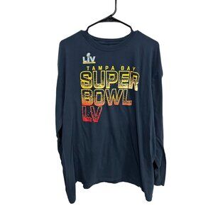 NFL  Tampa Bay Super Bowl LIV Long Sleeve Shirt Navy Blue Sz 2XL Team Apparel